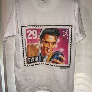 Single stitch 1992 Elvis stamp tee
